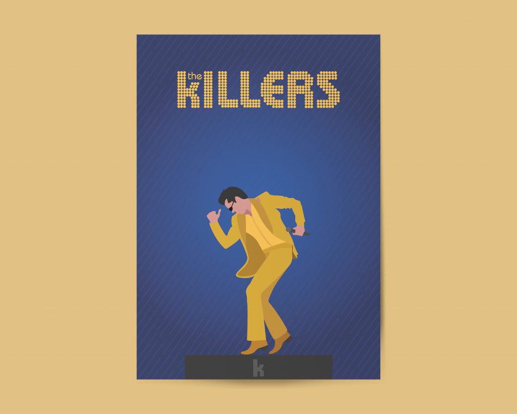 Digital The Killers Band Poster - Brandon Flowers in Gold – Snippy Cow