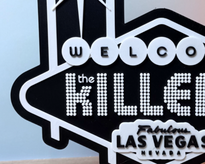 The Killers Inspired 3D Wall Art - Matte Black Welcome to Las Vegas Sign Decor for Music Lovers - Image 2