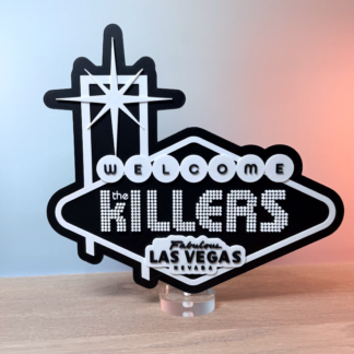 The Killers Inspired 3D Wall Art - Matte Black Welcome to Las Vegas Sign Decor for Music Lovers