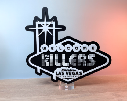 The Killers Inspired 3D Wall Art - Matte Black Welcome to Las Vegas Sign Decor for Music Lovers