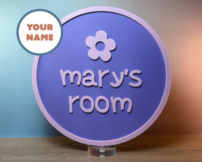 Personalised Daisy Door Sign - Custom Name Sign for Kids Room or Classroom