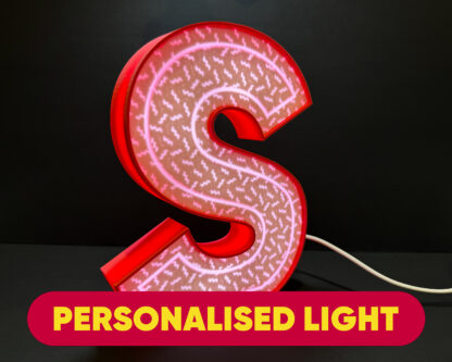 Personalised Letter LED Desk Light with Dance Mode & App Control for Vibrant Colours